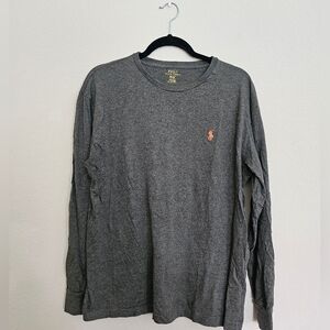 Polo by Ralph Lauren Men's Charcoal Long Sleeve Tee